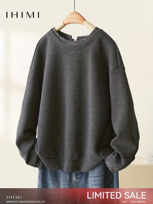 Women' Winter Pullover | Gingham Pattern